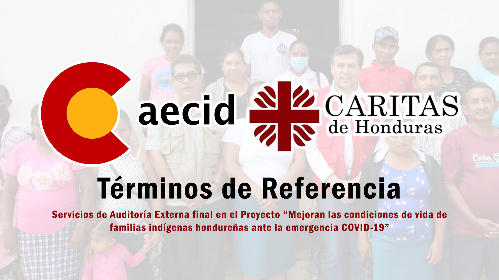 TDRs para contratación de los servicios de Auditoría Externa final en el Proyecto “Mejoran las condiciones de vida de familias indígenas hondureñas ante la emergencia COVID-19”